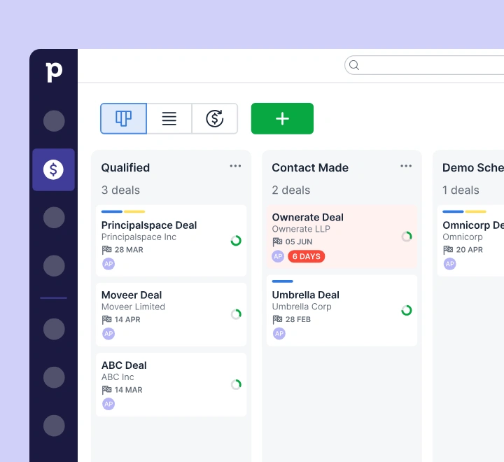 CRM Sales Pipeline Dashboard Showing Lead Stages, Follow-Up Automation, and Deal Tracking for Indian Businesses